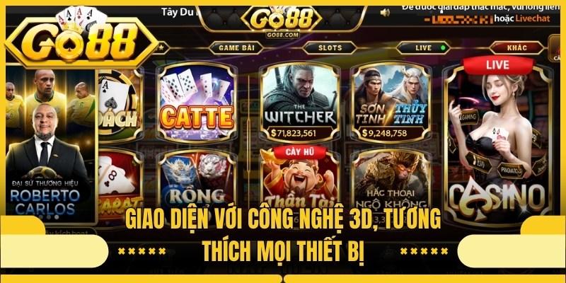 Giao diện với công nghệ 3D, tương thích mọi thiết bị