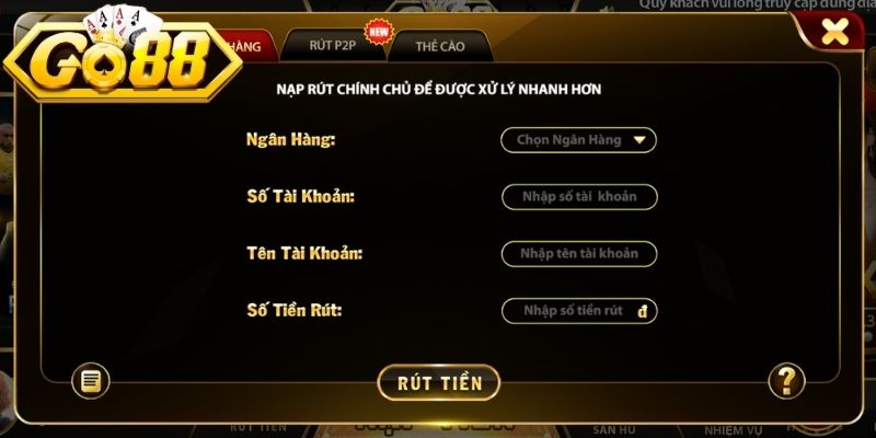 Rút Tiền Go88 - Quy Trình Tối Ưu Nhận Thưởng Liền Tay 1 Tổng hợp cho hội viên các phương thức rút tiền Go88